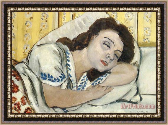 Henri Matisse Portrait of Margurite Sleeping Framed Print