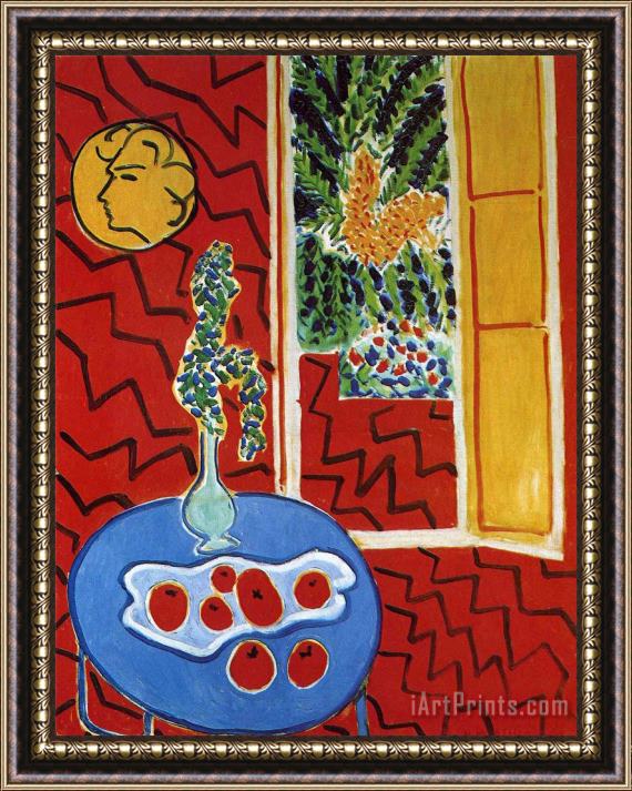 Henri Matisse Red Interior Still Life on a Blue Table 1947 Framed Painting