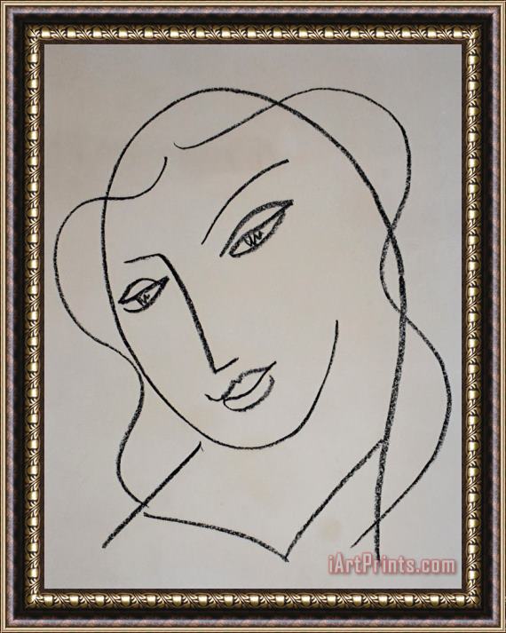 Henri Matisse Veiled Head, From Studies for The Virgin Tete Voilee Etudes Pour La Vierge, 1950 Framed Print