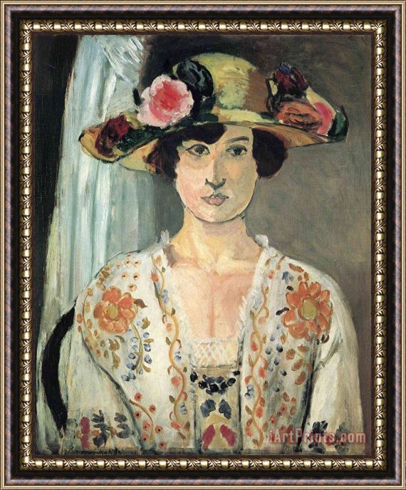 Henri Matisse Woman in a Hat Framed Painting
