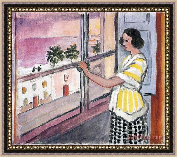 Henri Matisse Young Woman at The Window Sunset 1921 Framed Painting