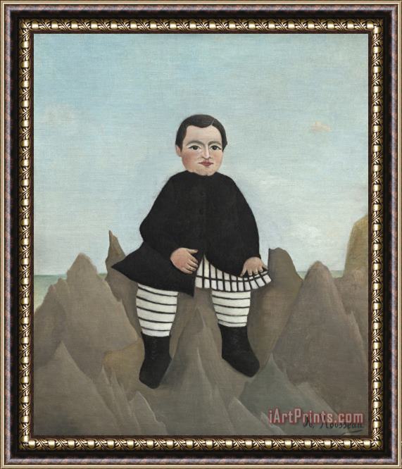 Henri Rousseau Boy on The Rocks Framed Painting