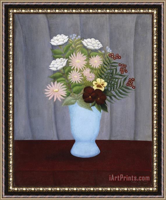 Henri Rousseau Garden Flowers Framed Painting