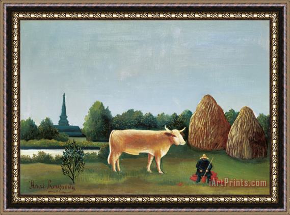Henri Rousseau Scene in Bagneux on The Outskirts of Paris Framed Painting