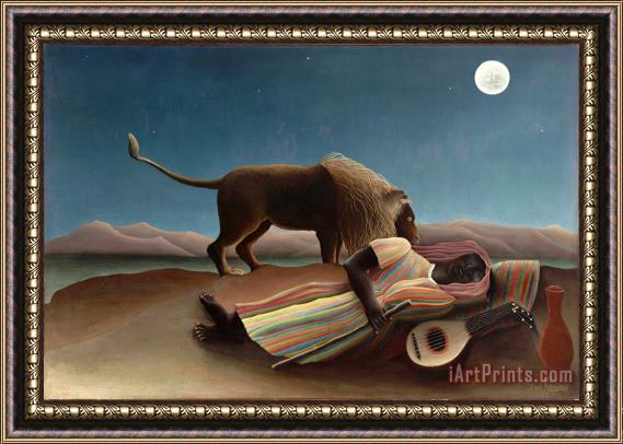 Henri Rousseau The Sleeping Gypsy Framed Painting