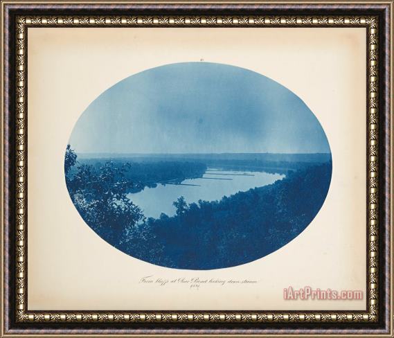 Henry Bosse From Bluffs at Pine Bend Looking Downstream Framed Painting