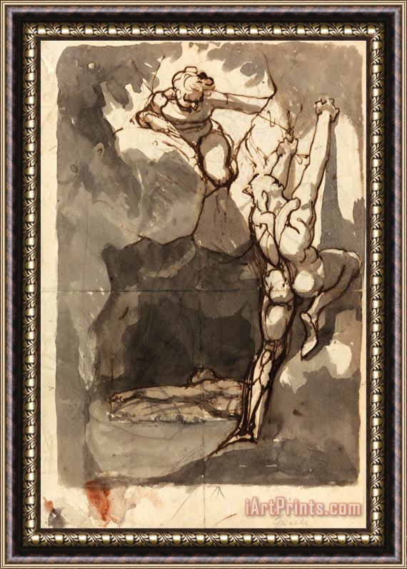 Henry Fuseli Study for The 'finding of The Body of Bassanio' Framed Painting