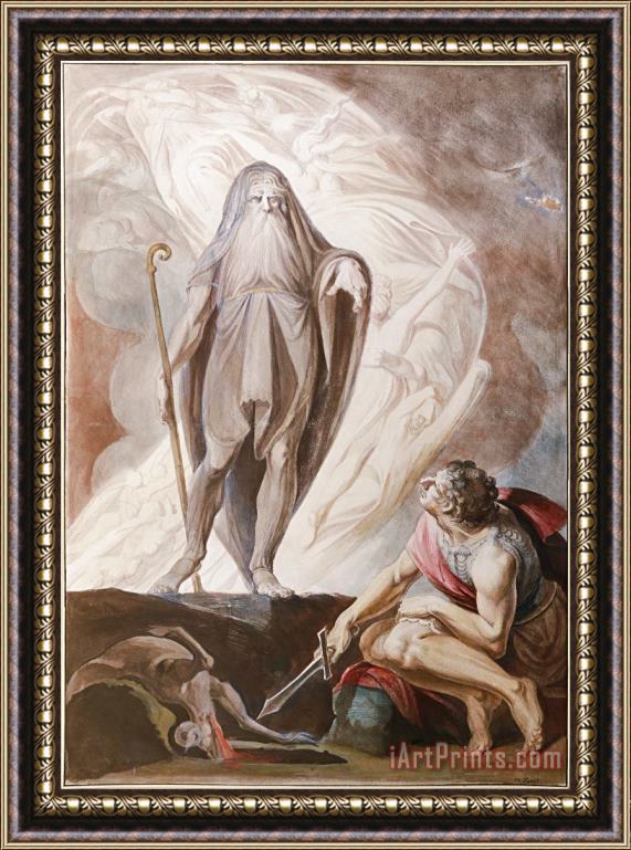 Henry Fuseli Teiresias Foretells The Future to Odysseus, 1780 1785 Framed Painting