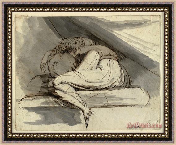 Henry Fuseli Woman Sitting, Curled Up Framed Print