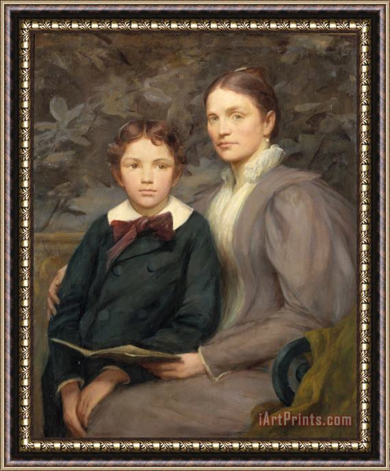 Henry O. Walker Mrs. William T. Evans And Her Son Framed Painting