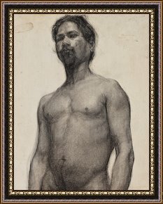 Study for Les Foins Framed Prints - Study of a Negro Man by Henry Ossawa Tanner