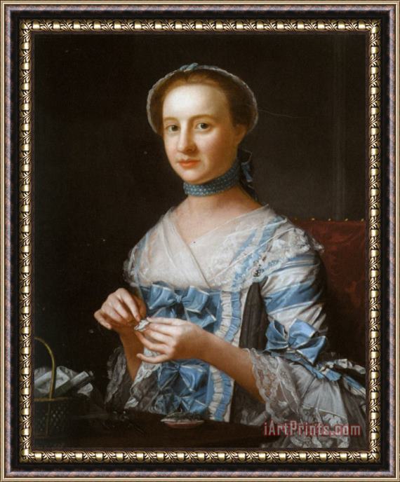 Henry Robert Morland Portrait of Miss Earle Framed Painting
