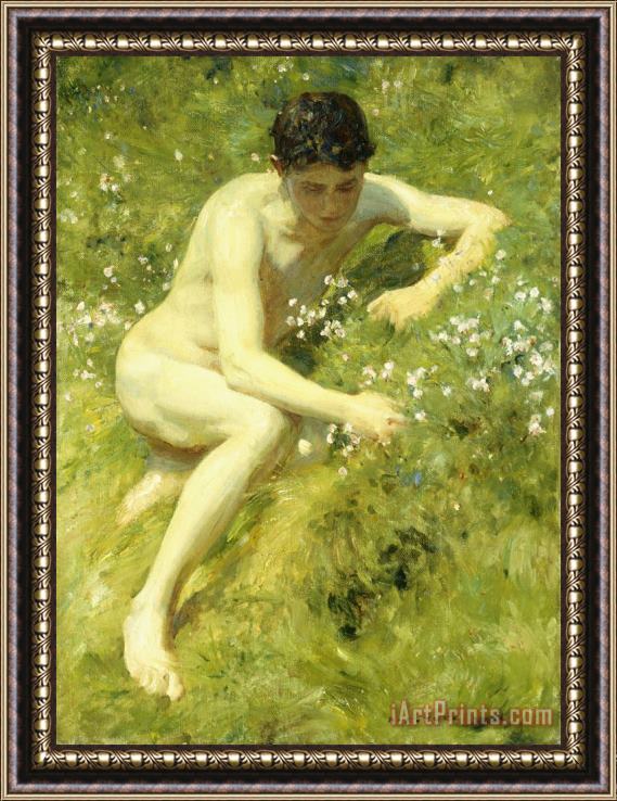 Henry Scott Tuke In the Meadow Framed Painting