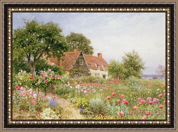 Henry Sutton Palmer A Cottage Garden Framed Painting
