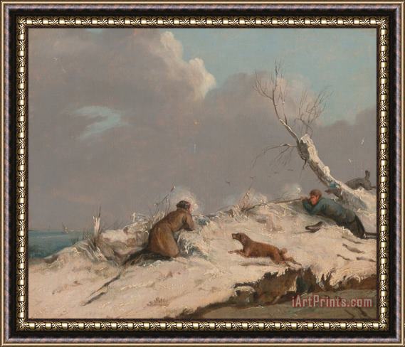 Henry Thomas Alken Duck Shooting in Winter Framed Painting