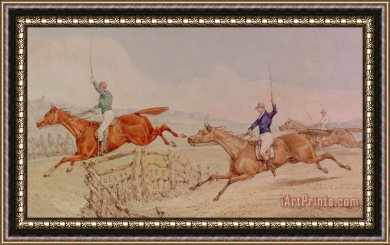 Henry Thomas Alken Jumping A Fence Framed Painting