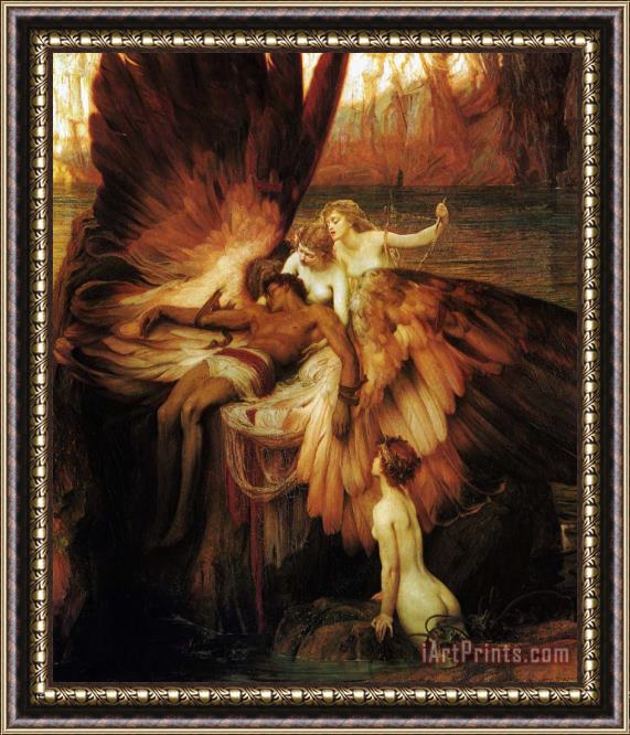 Herbert James Draper Lament for Icarus Framed Painting