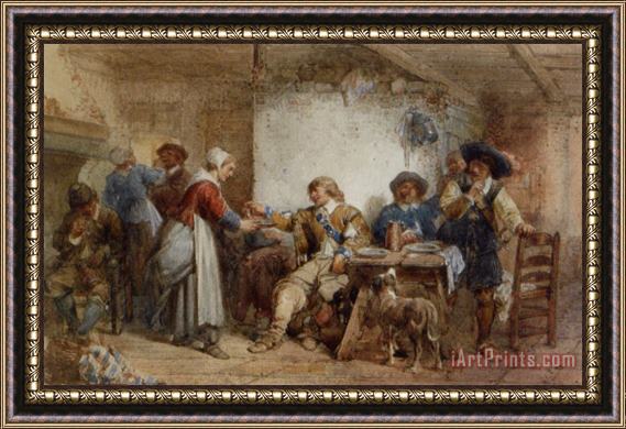Herman Frederik Carel Ten Kate A Merry Company in an Interior Framed Painting
