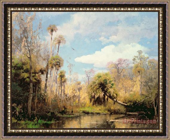 Herman Herzog Florida Palms Framed Painting