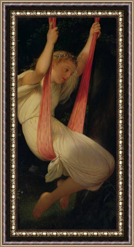 Hippolyte Delaroche Young Girl On A Swing Framed Print