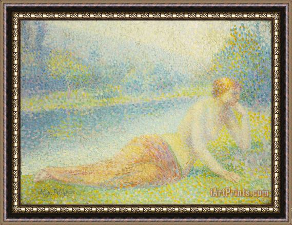 Hippolyte Petitjean Reclining Nude Framed Painting