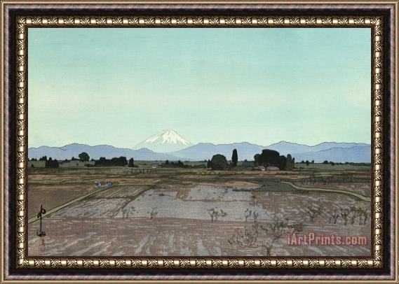 Hiroshi Yoshida Fuji Mountain From Musashino (musashino), From The Series Ten Views of Fuji (fuji Jikkei) Framed Painting