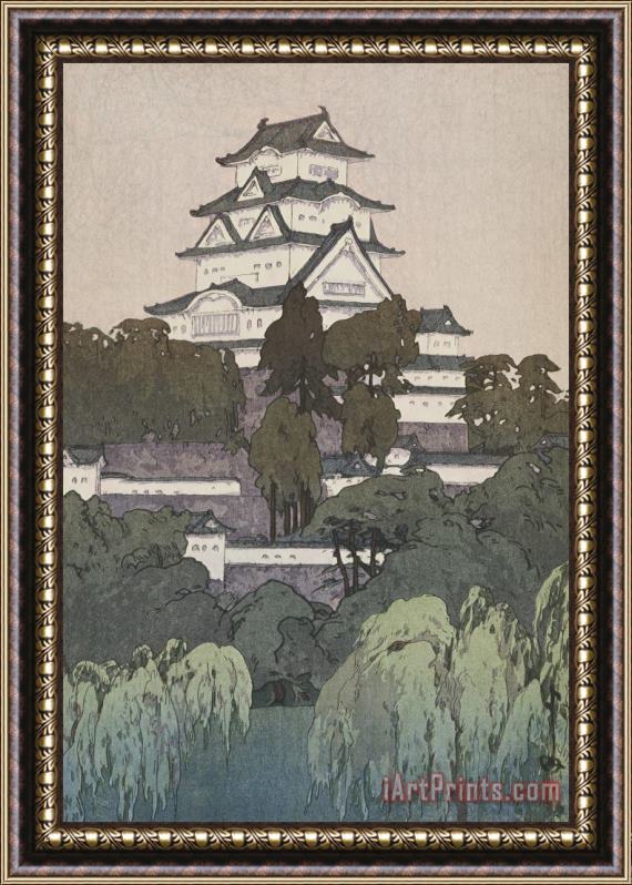 Hiroshi Yoshida Himeji Castle, Morning (himeji Jo) Framed Painting
