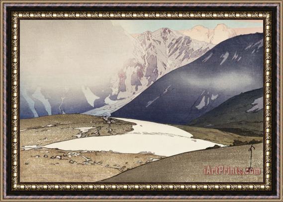 Hiroshi Yoshida Tateyama Betsu Mountain (tateyama Betsuzan), From The Series Japanese Alps, One of Twelve Subjects (nihon Arupusu Ju Ni Dai No Uchi) Framed Painting