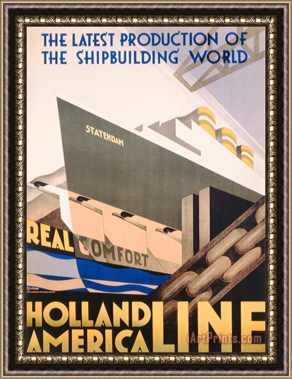 Hoff Advertisement For The Holland America Line Framed Print