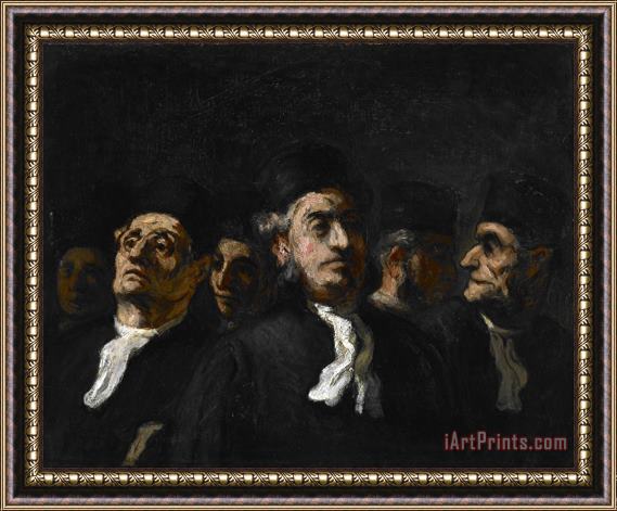 Honore Daumier A Meeting of Lawyers Framed Print