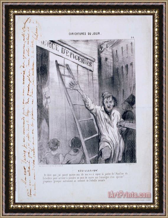 Honore Daumier Caricatures Du Jour Desillusion! Framed Print