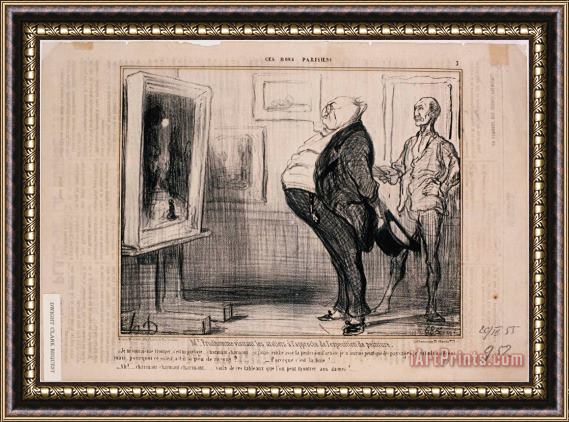 Honore Daumier Ces Bons Parisiens M. Prudhomme Visitant Les Ateliers… Framed Painting