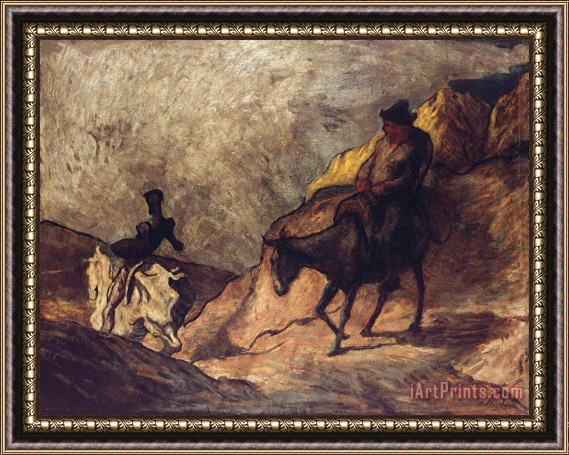 Honore Daumier Don Quichotte Et Sancho Pansa Framed Painting