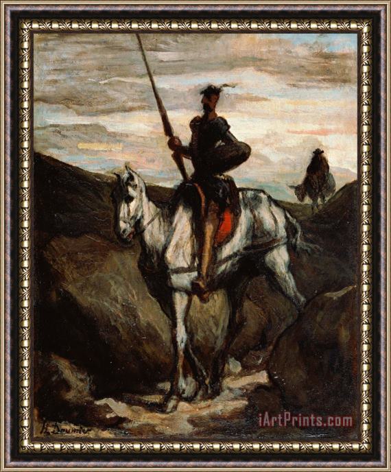 Honore Daumier Don Quixote in The Mountains Framed Painting