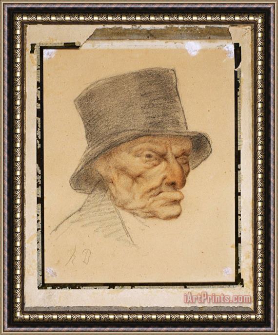Honore Daumier Head of an Old Man Framed Print