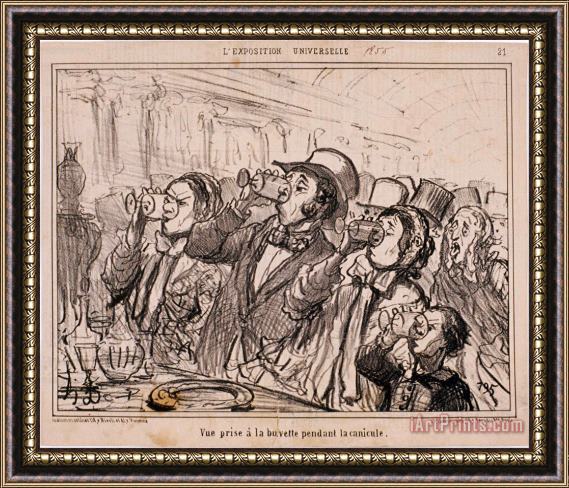 Honore Daumier L'exposition Universelle Vue Prise a La Buvette Pendant La Canicule Framed Print