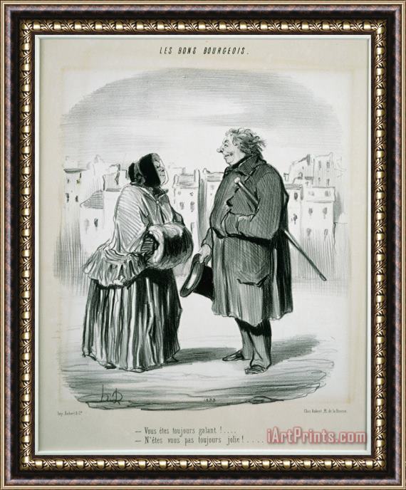 Honore Daumier Les Bons Bourgeois Vous Etes Toujours Galant! Framed Painting