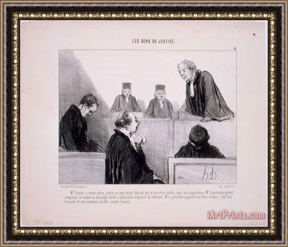 Honore Daumier Les Gens De Justice M. L'avocat a Rendu Pleine Justice... Framed Print