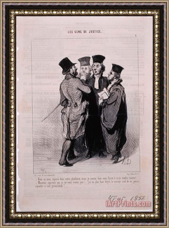 Honore Daumier Les Gens De Justice Vous M'avez Injure Dans Votre Plaidoirie Framed Painting