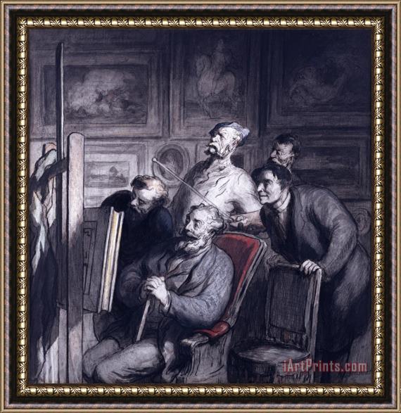 Honore Daumier The Amateurs Framed Painting