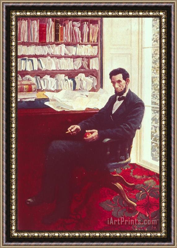 Howard Pyle Portrait of Abraham Lincoln Framed Painting