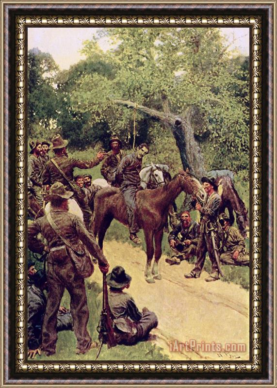 Howard Pyle They Talked It Over With Me Sitting on the Horse Framed Print