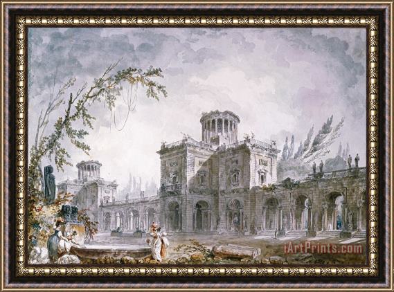 Hubert Robert Architectural Fantasy, 1760 Framed Print