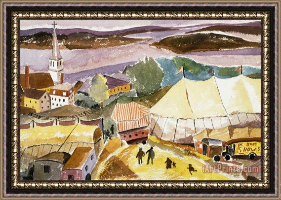 Hugh Collins The Circus Comes to Treport Framed Painting