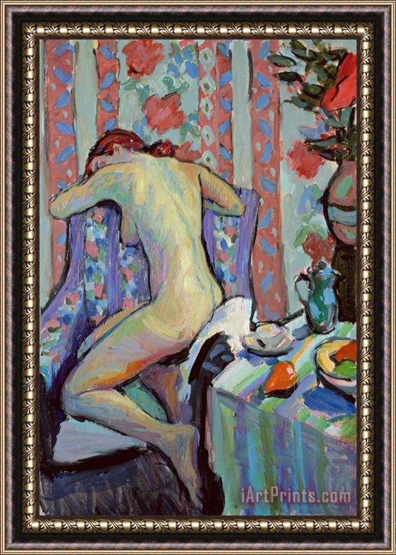 Hugo Grenville Nude With Still Life Framed Painting