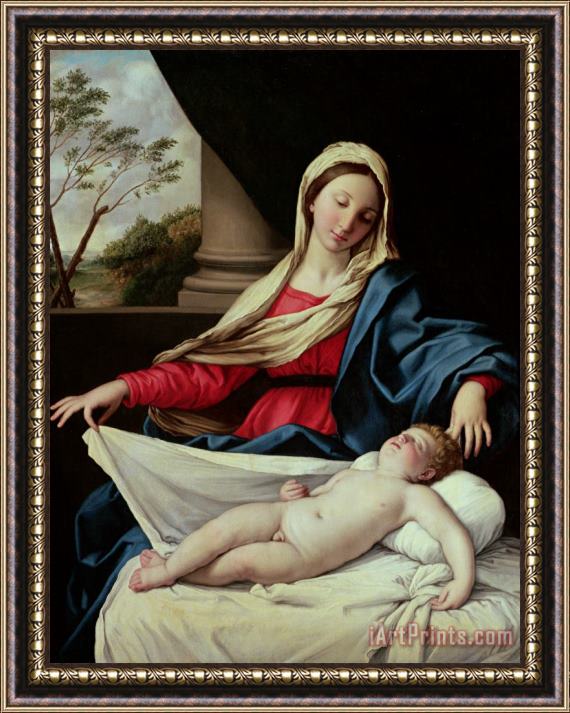 II Sassoferrato Madonna and Child Framed Painting