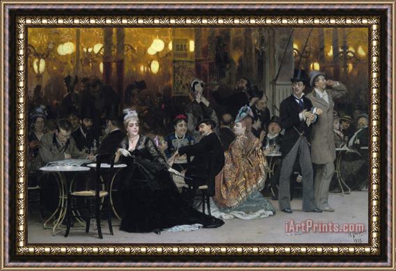 Ilya Efimovich Repin A Parisian Cafe Framed Print