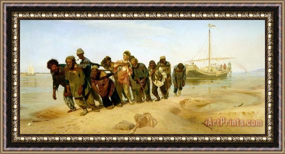 Ilya Efimovich Repin The Boatmen on the Volga Framed Print