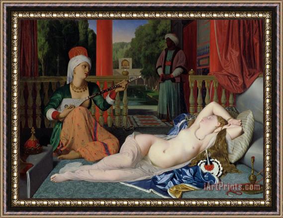 Ingres Odalisque with Slave Framed Painting