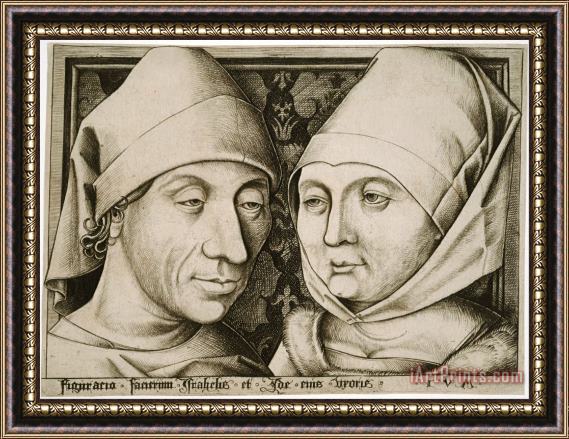 Israhel van Meckenem Self Portrait with His Wife, Ida Framed Print